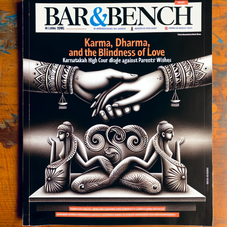 Read more about the article Karma, Dharma, and the blindness of love: Karnataka High Court advises couple who elope against parents’ wishes – Bar & Bench – Indian Legal News